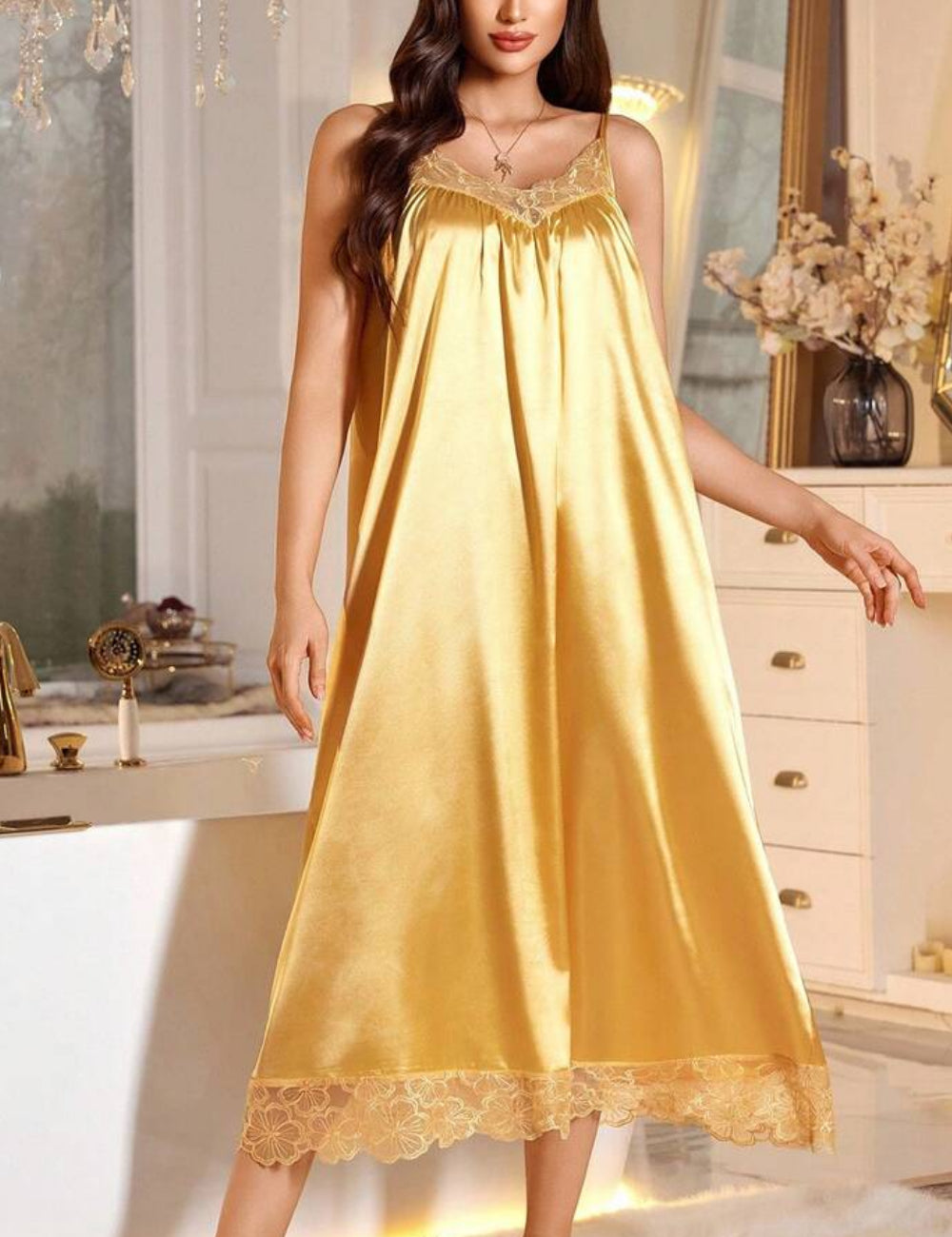 Rochie De Noapte Shein, galben