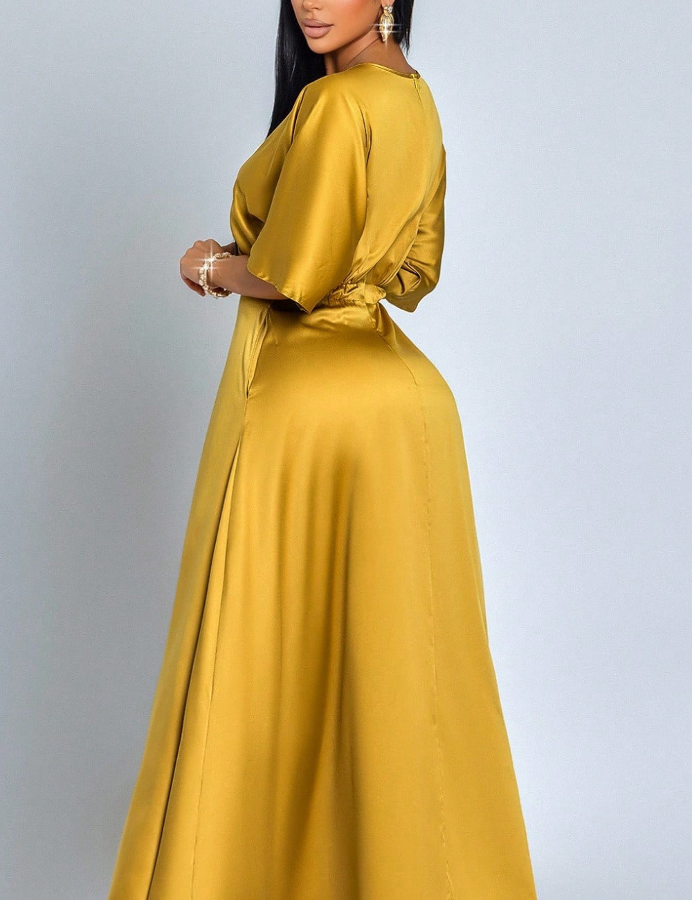 Rochie maxi Shein, galben muștar