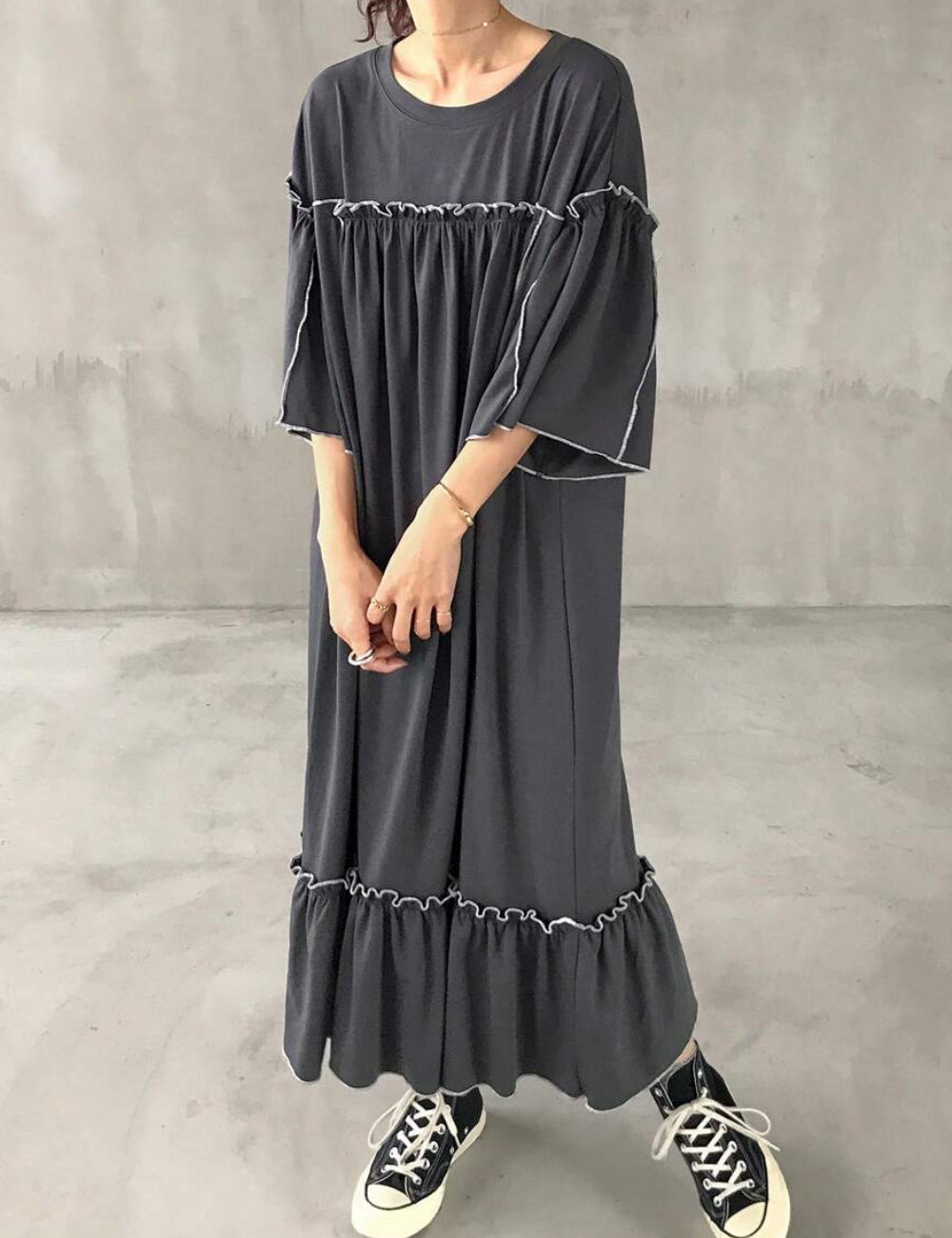 Shein maxi ruha, szürke
