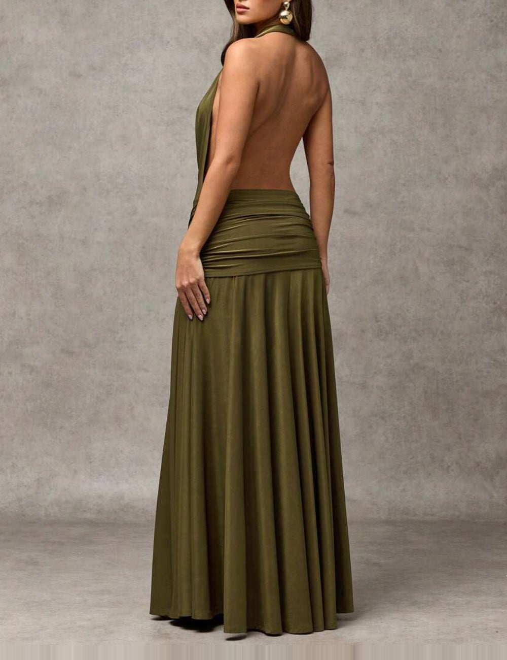 Rochie maxi Shein, kaki