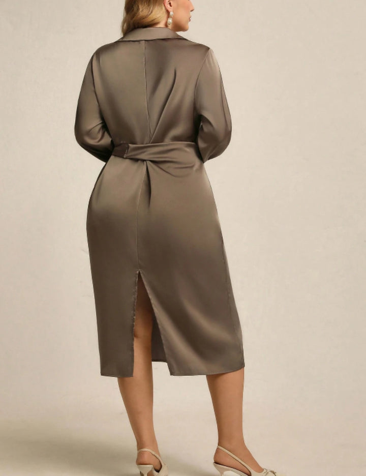Rochie maxi Shein Curve+, kaki