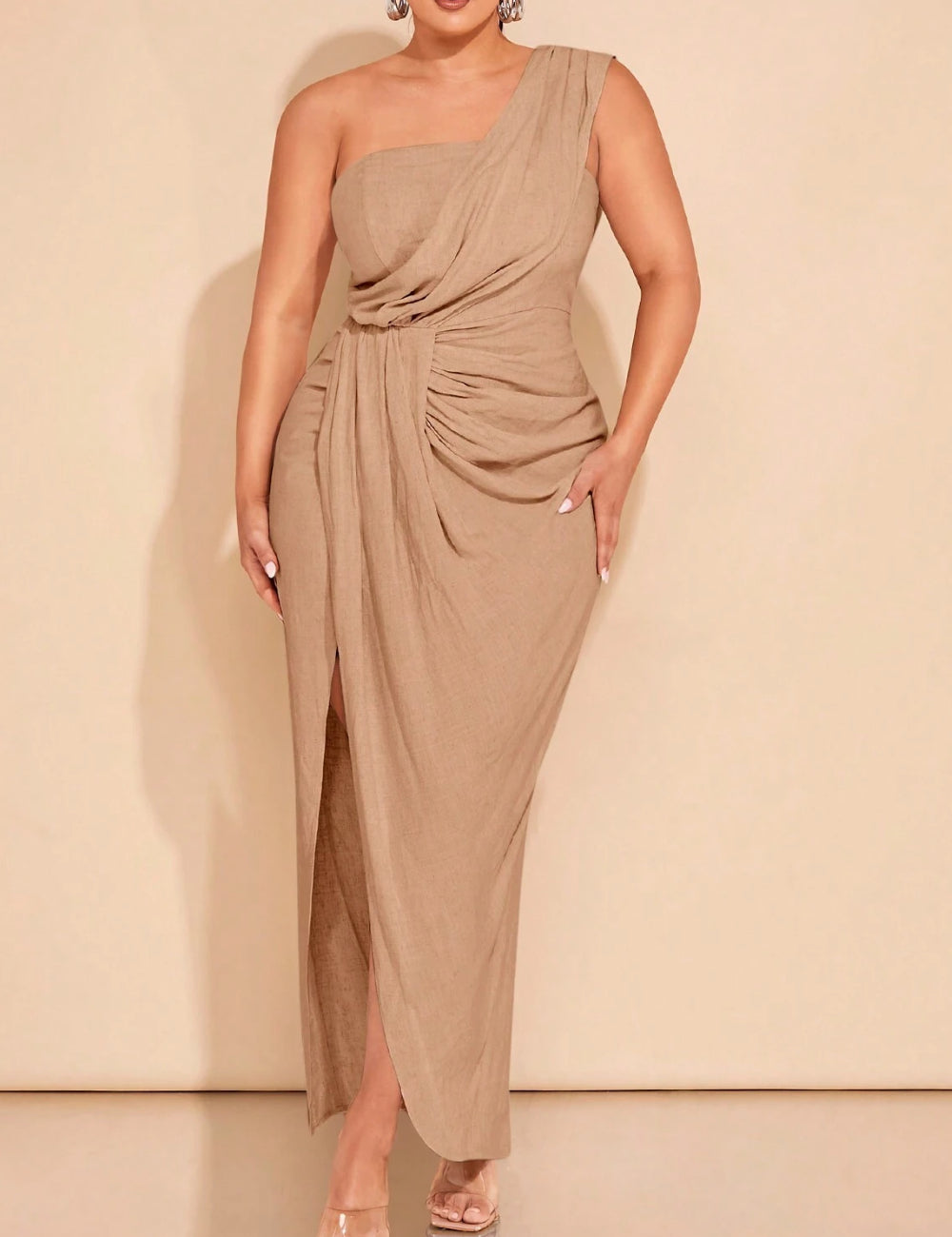 Rochie maxi Shein Curve+, maro