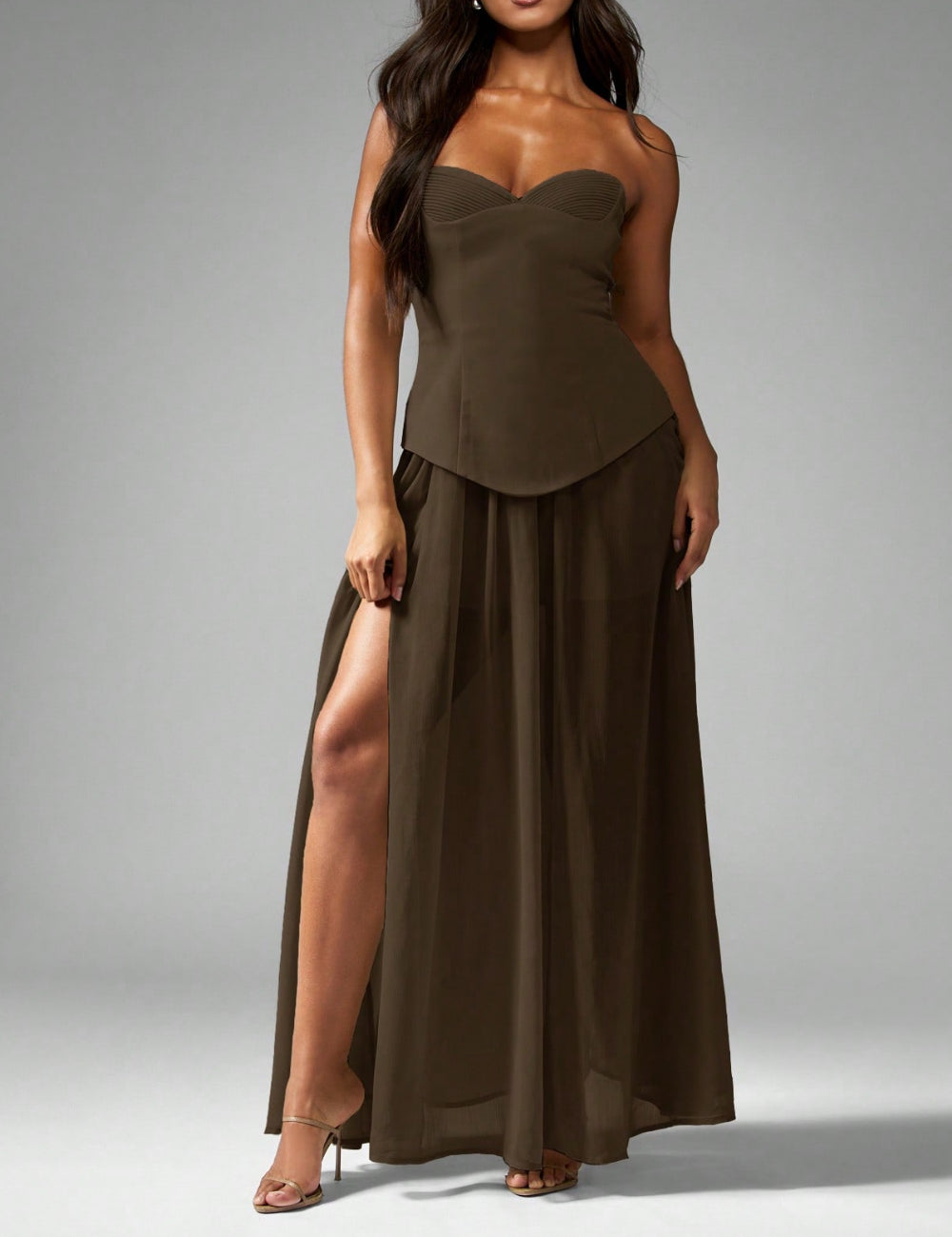 Rochie maxi Shein Missguided, maro