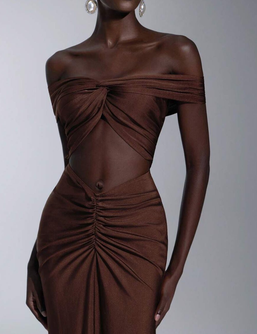 Shein maxi ruha, barna