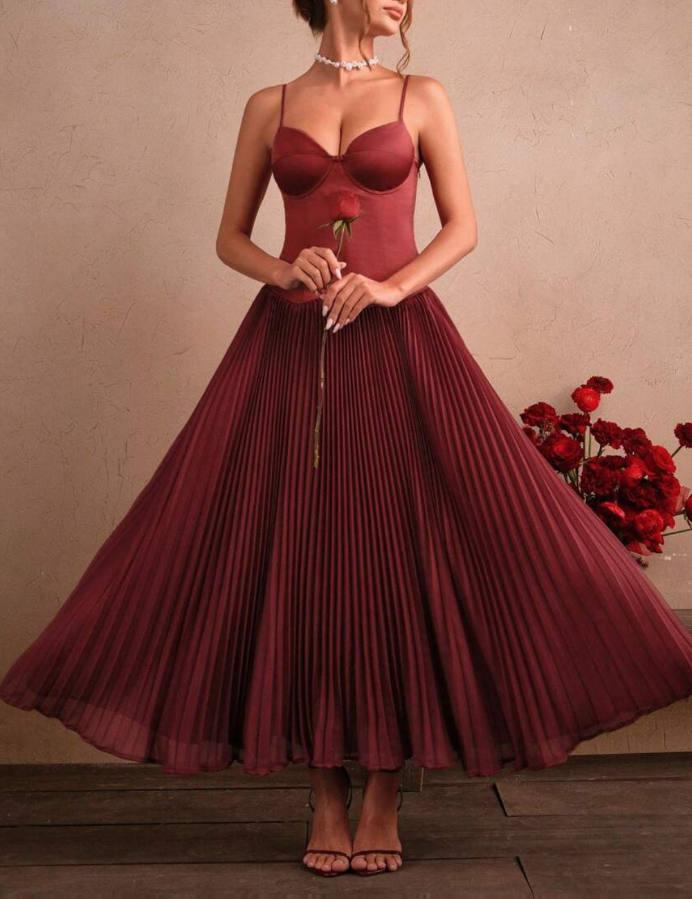 Shein maxi ruha, barna