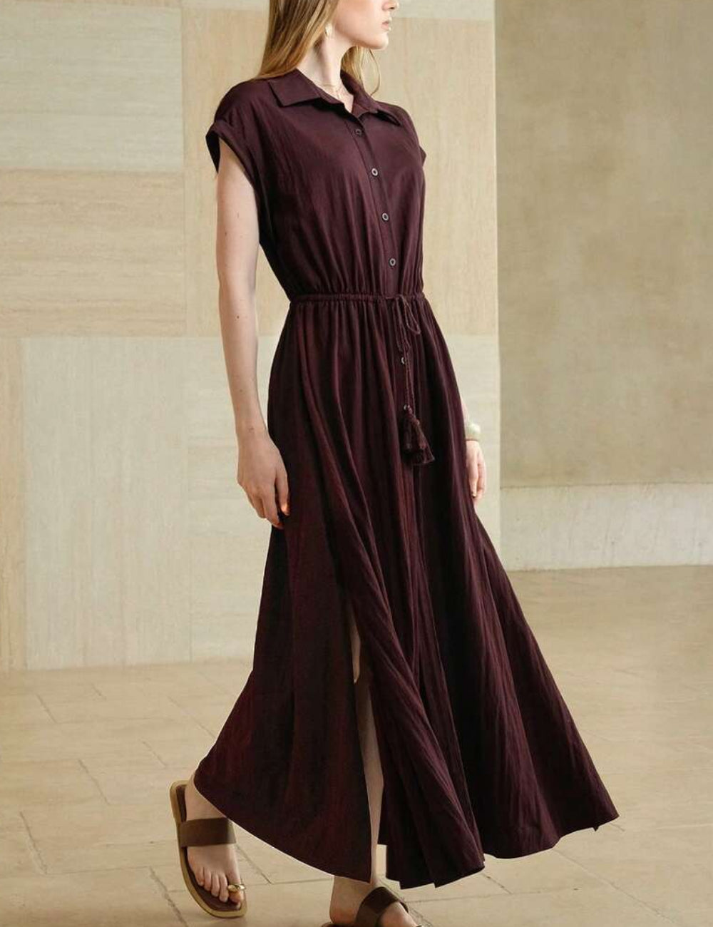 Shein maxi ruha, barna
