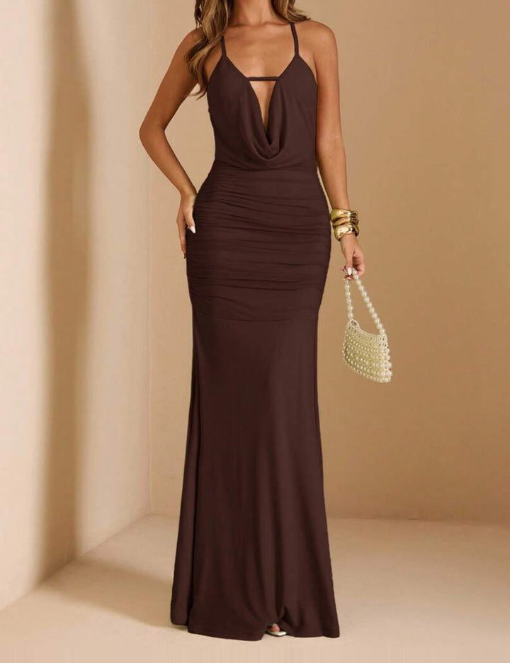 Shein maxi ruha, barna