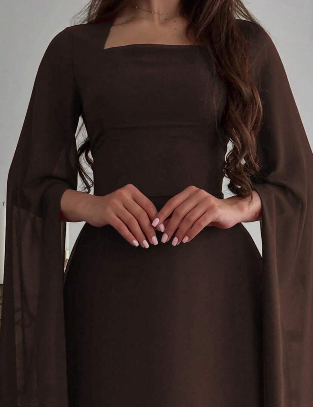 Shein maxi ruha, barna
