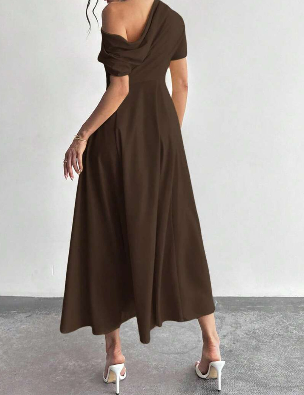 Shein maxi ruha, barna