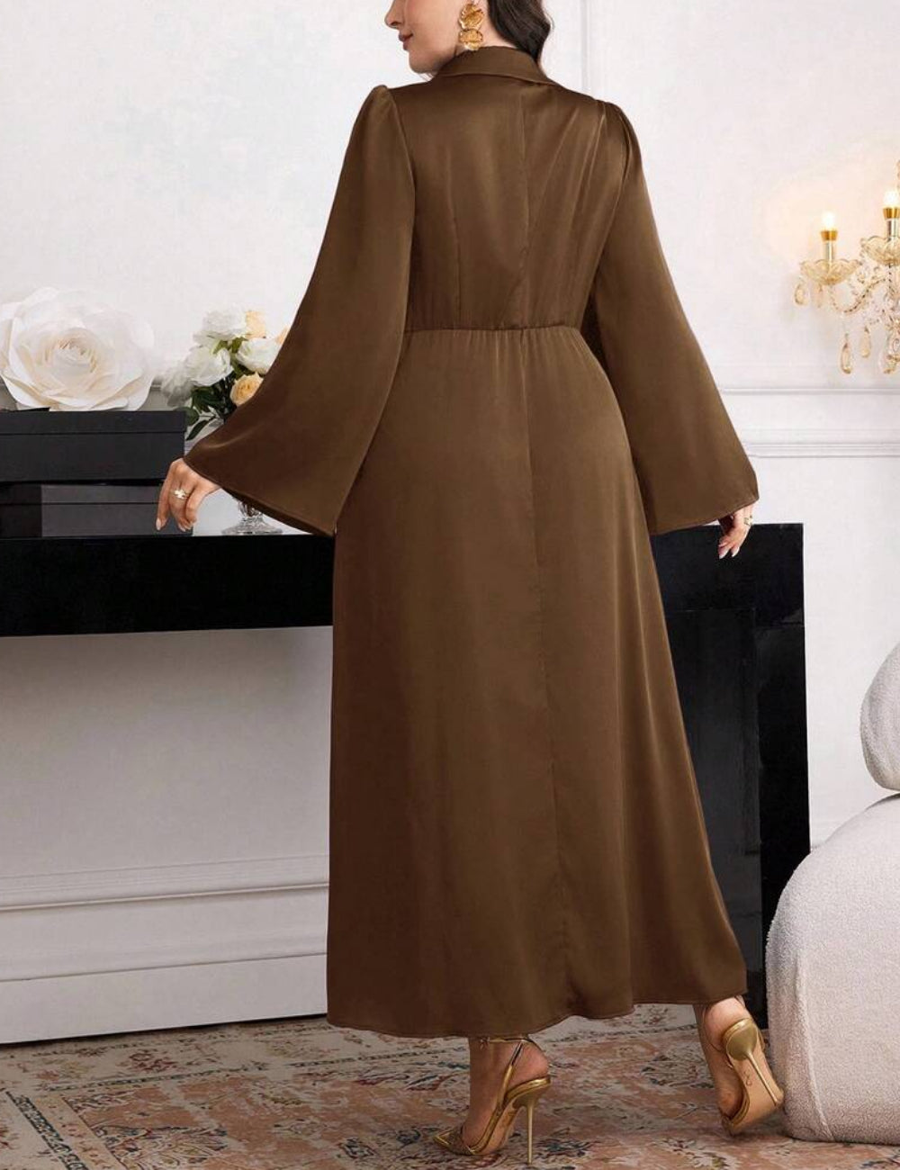 Shein maxi ruha, barna