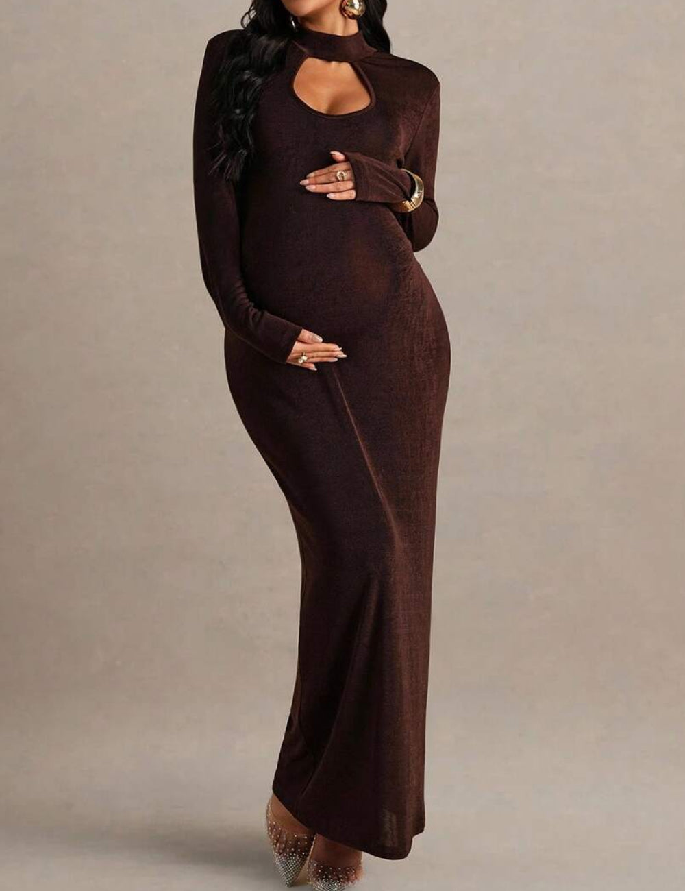Shein maxi ruha, barna