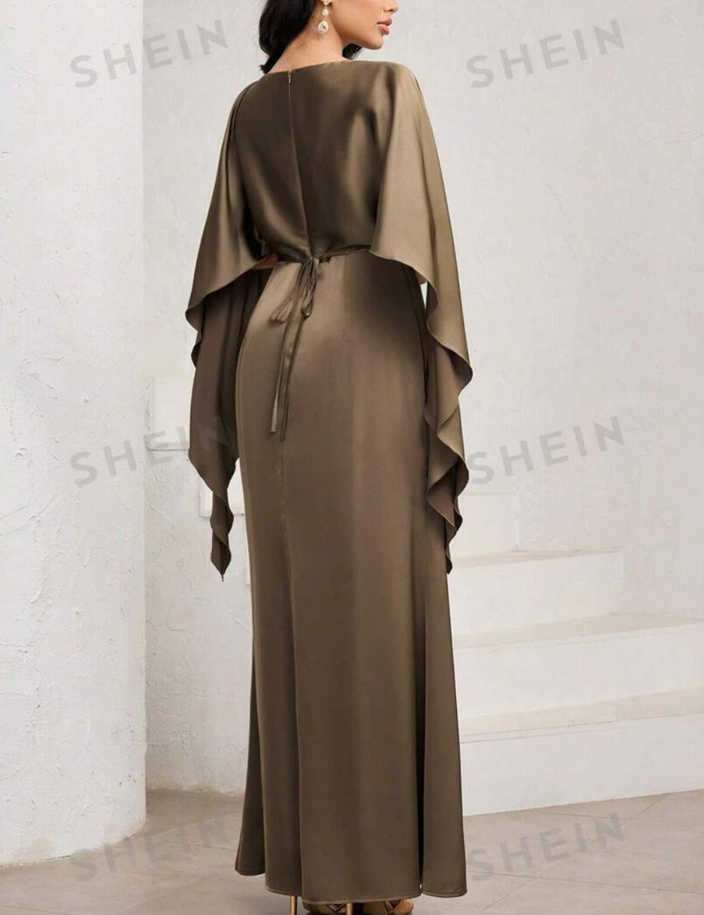 Shein maxi ruha, barna
