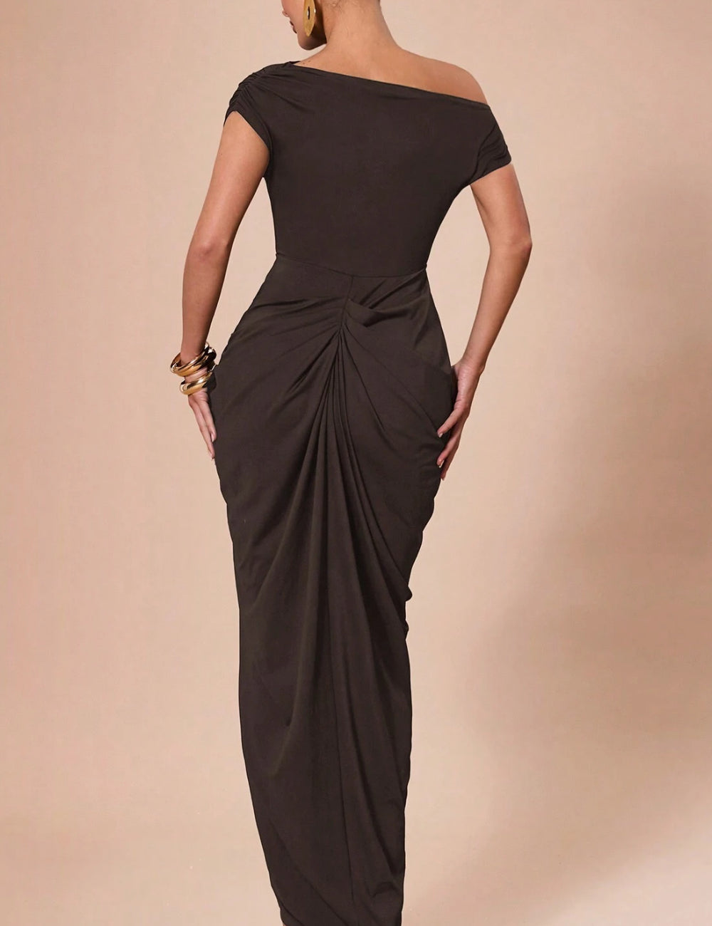 Shein maxi ruha, barna