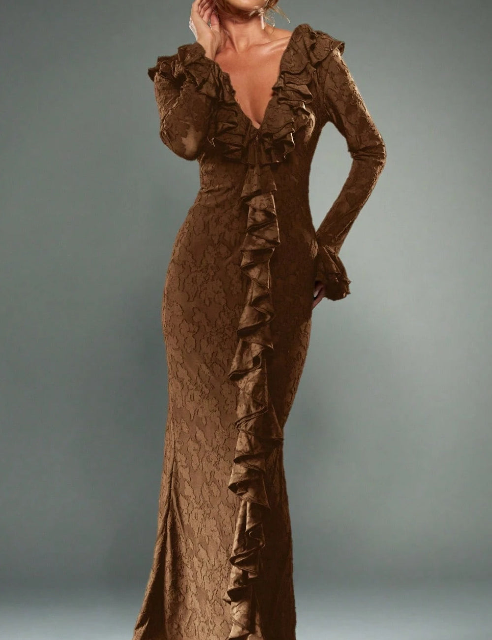 Rochie maxi Shein Missguided, maro
