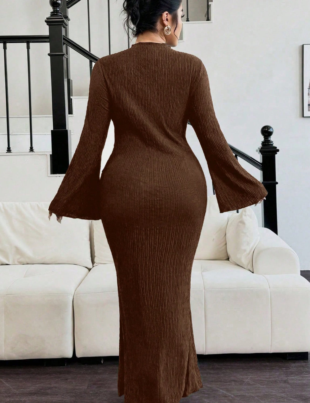 Rochie maxi Shein Curve+, maro