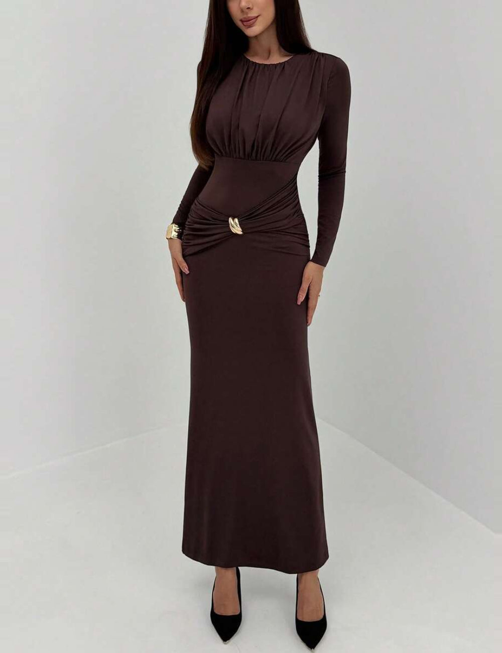 Rochie maxi SHEIN, maro