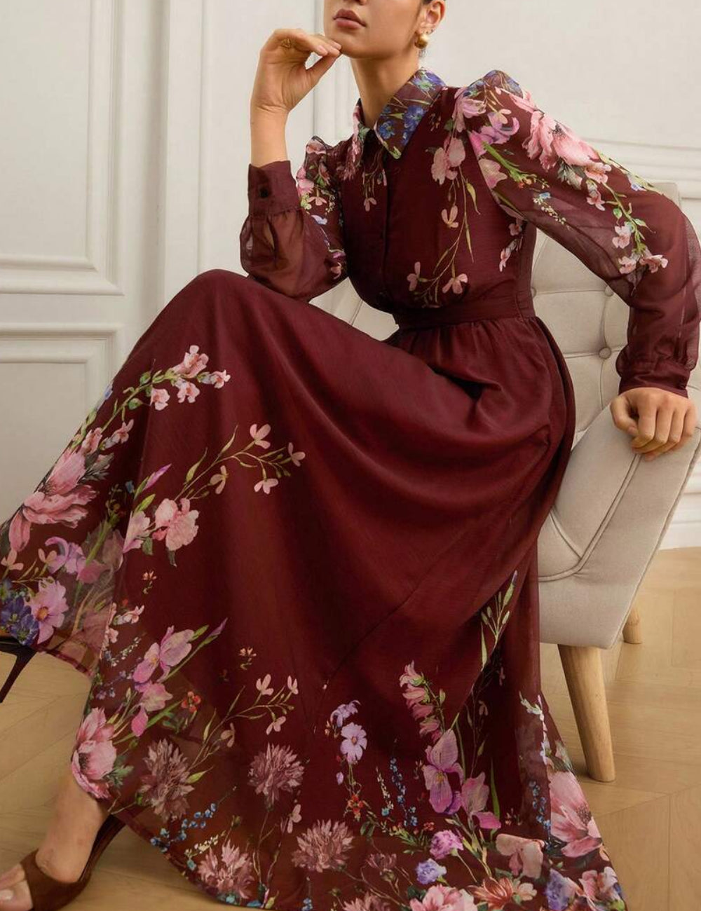 Shein barna maxi ruha