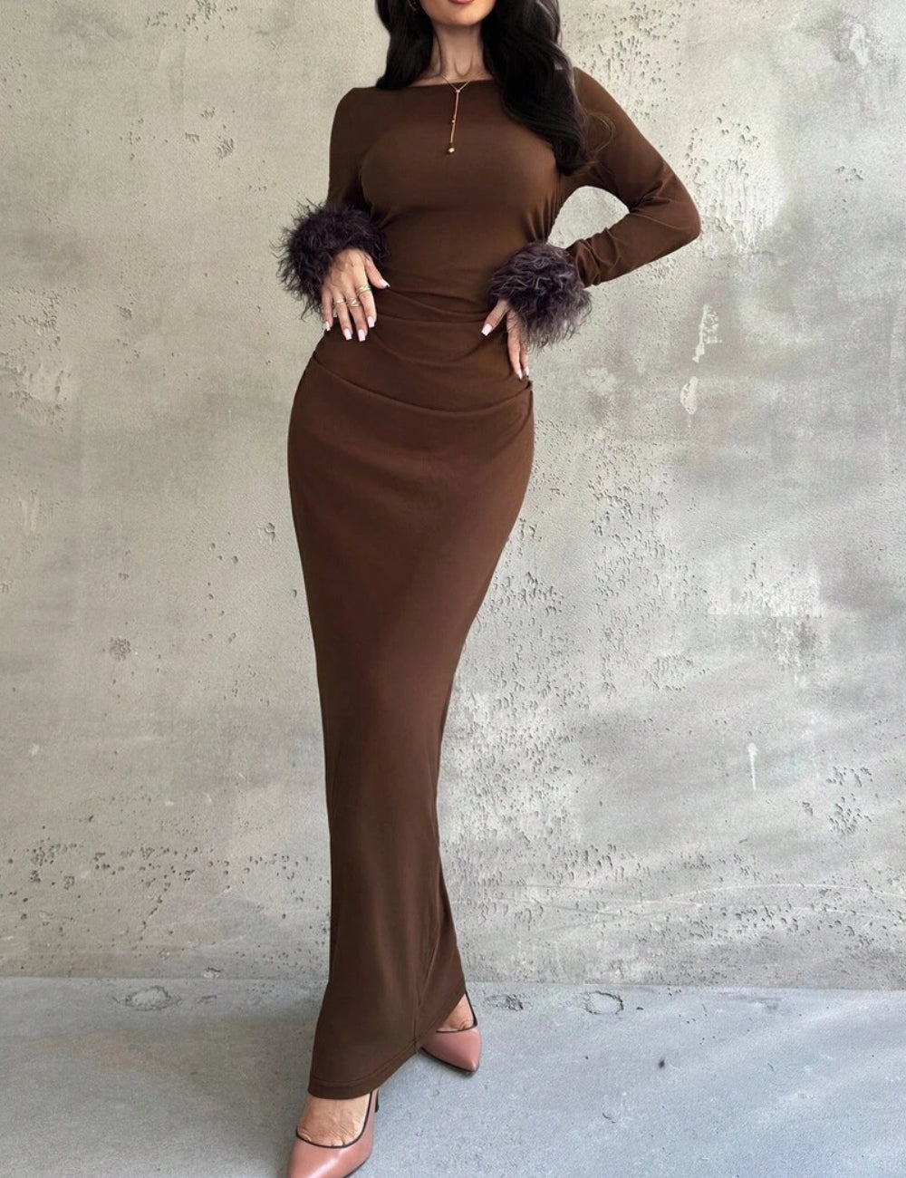 Rochie maxi Shein, maro