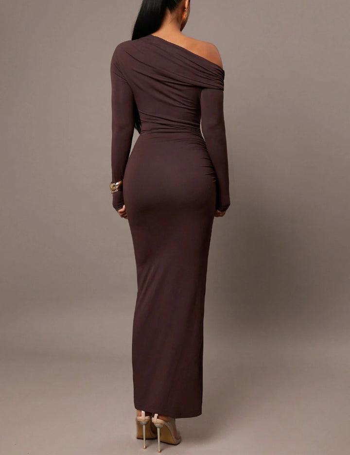 Shein maxi ruha, barna
