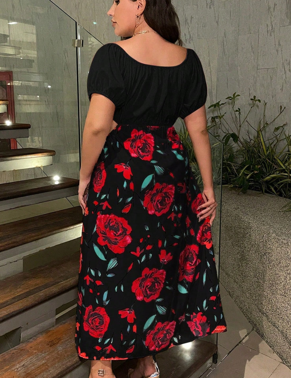 Shein Curve+ maxi ruha, vegyes színek