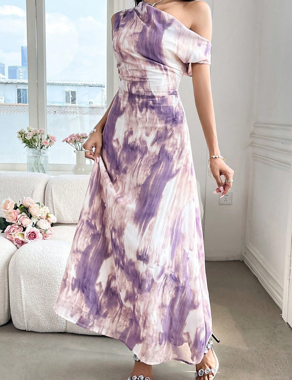 Shein maxi dress, color mix