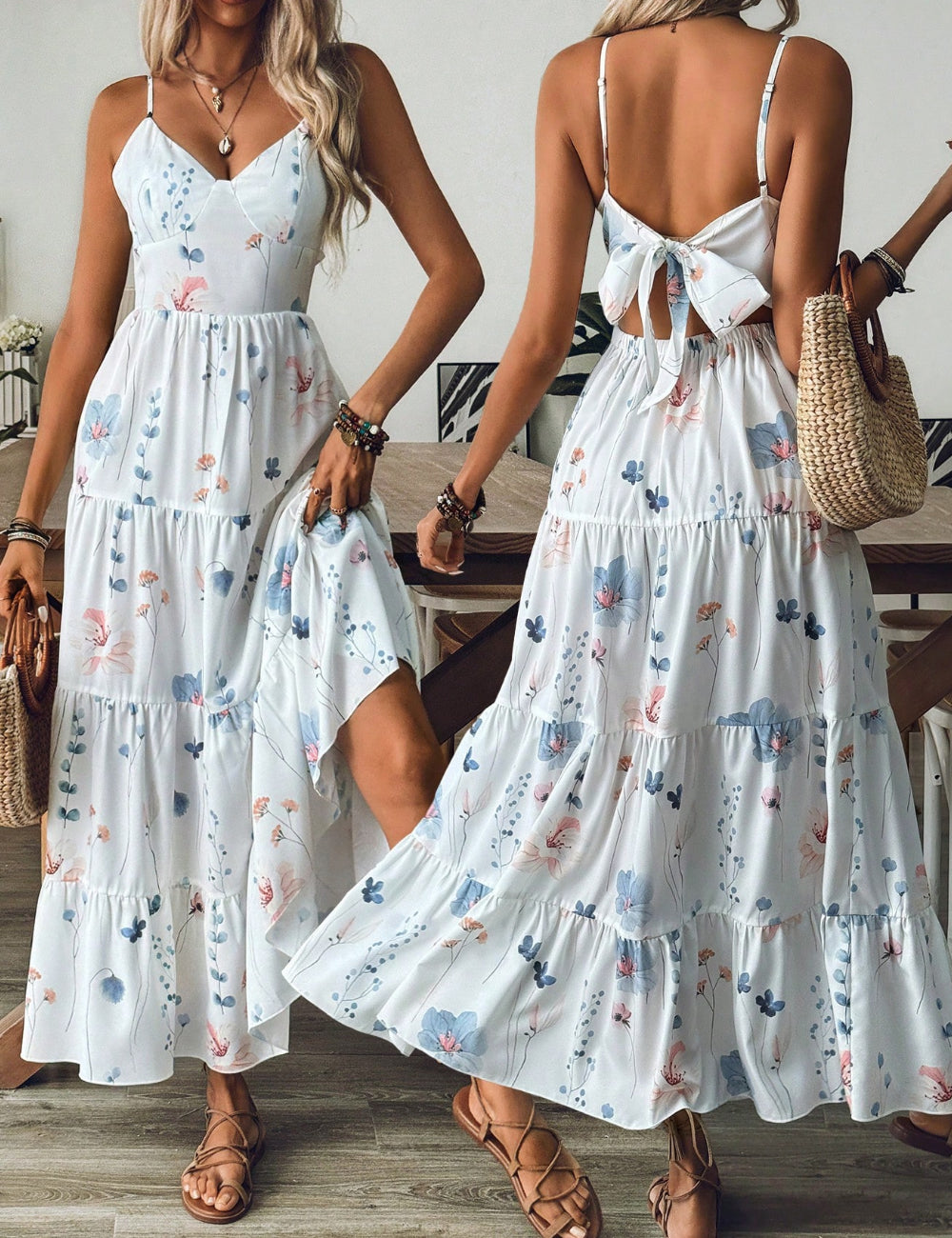 Rochie maxi Shein, mix culori