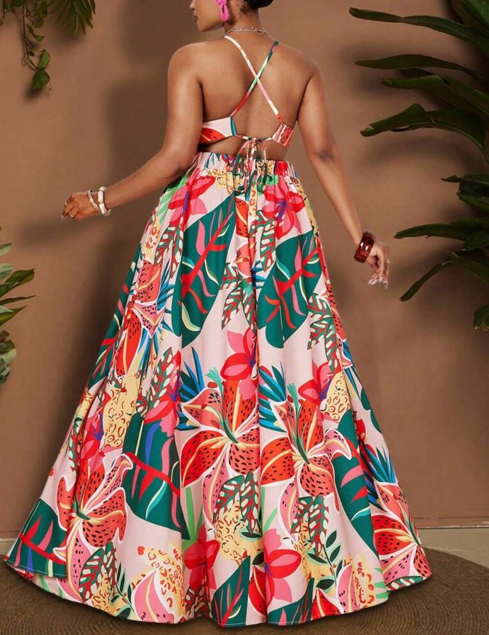 Shein Curve+ maxi ruha, vegyes színek