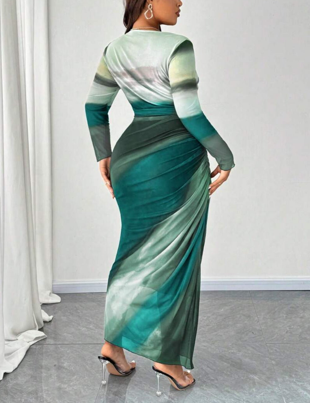 Shein Curve+ maxi dress, mixed colors