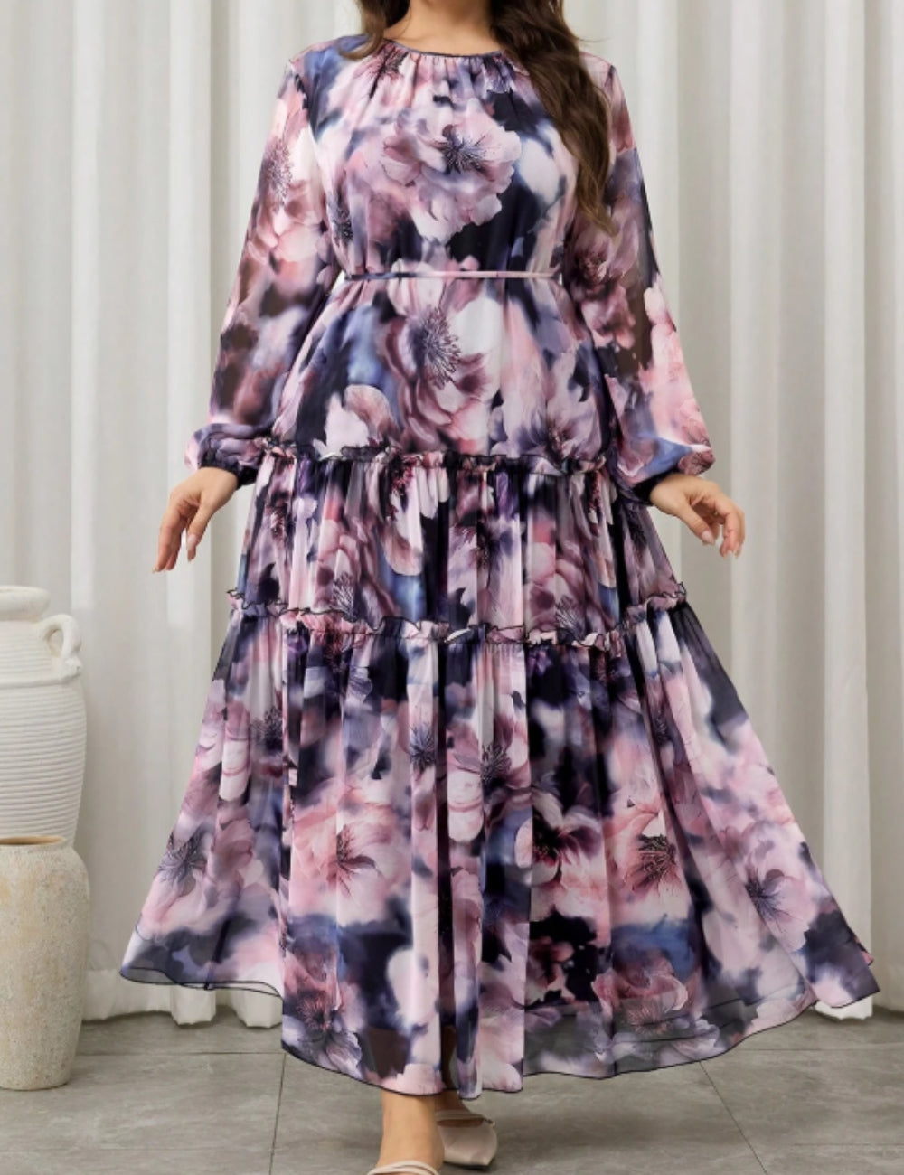 Shein Curve+ maxi ruha, vegyes színek