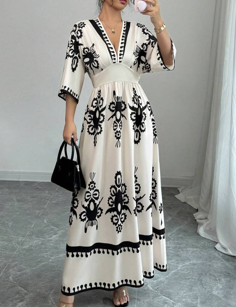 Shein maxi dress, color mix