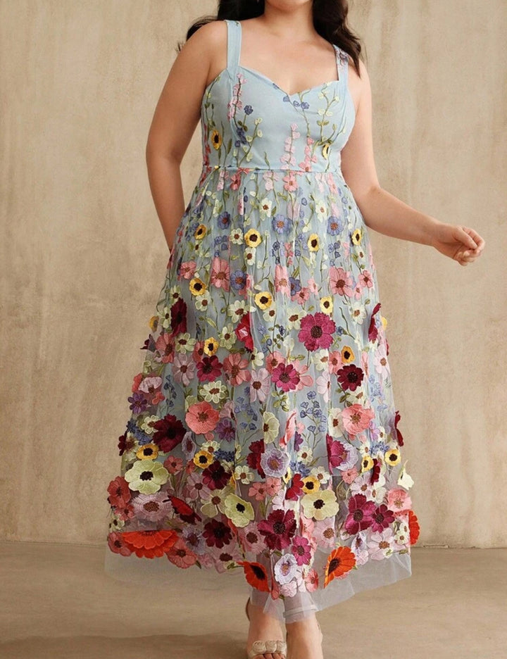 Rochie maxi Shein Curve+, mix culori