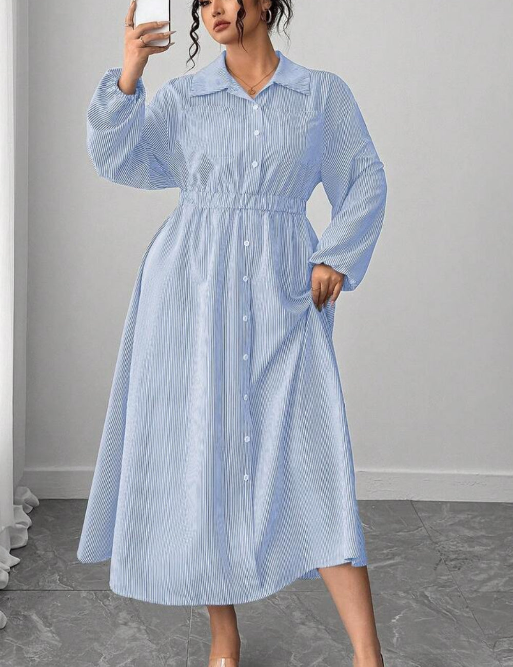 Rochie maxi Shein Curve+, mix culori