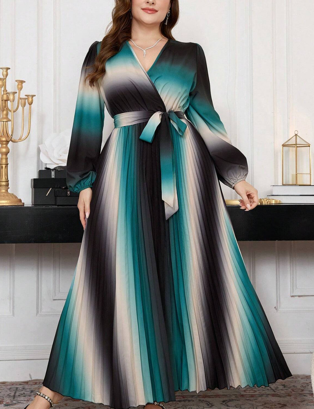 Shein Curve+ maxi ruha, vegyes színek