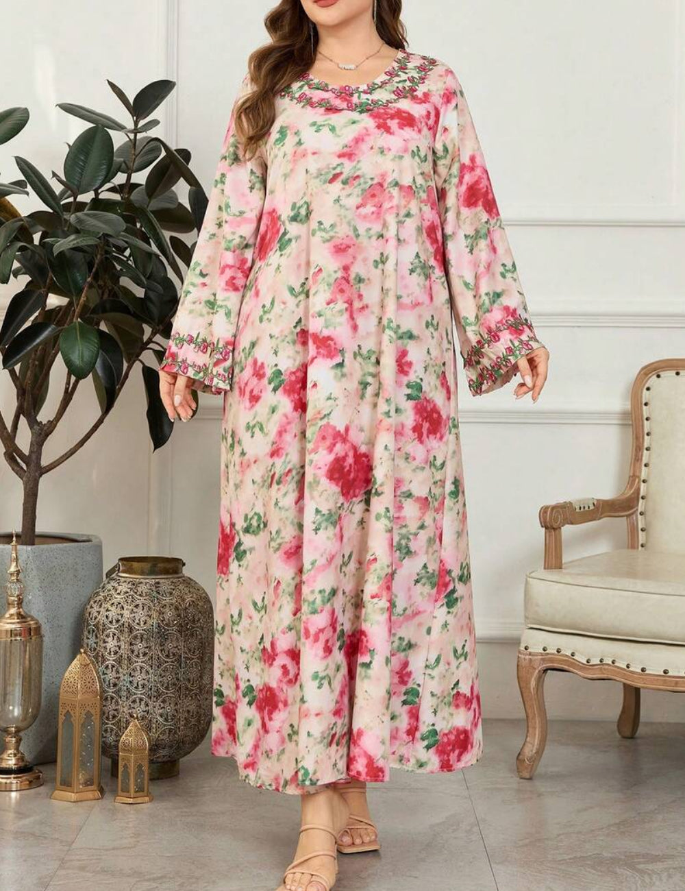 Shein Curve+ maxi ruha, vegyes színek