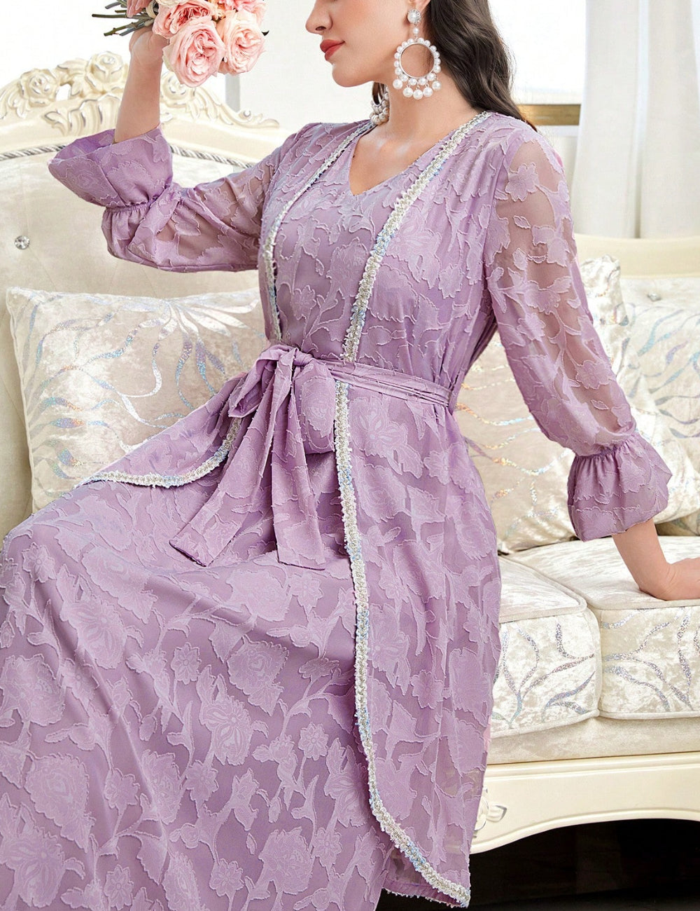 Shein maxi ruha, lila