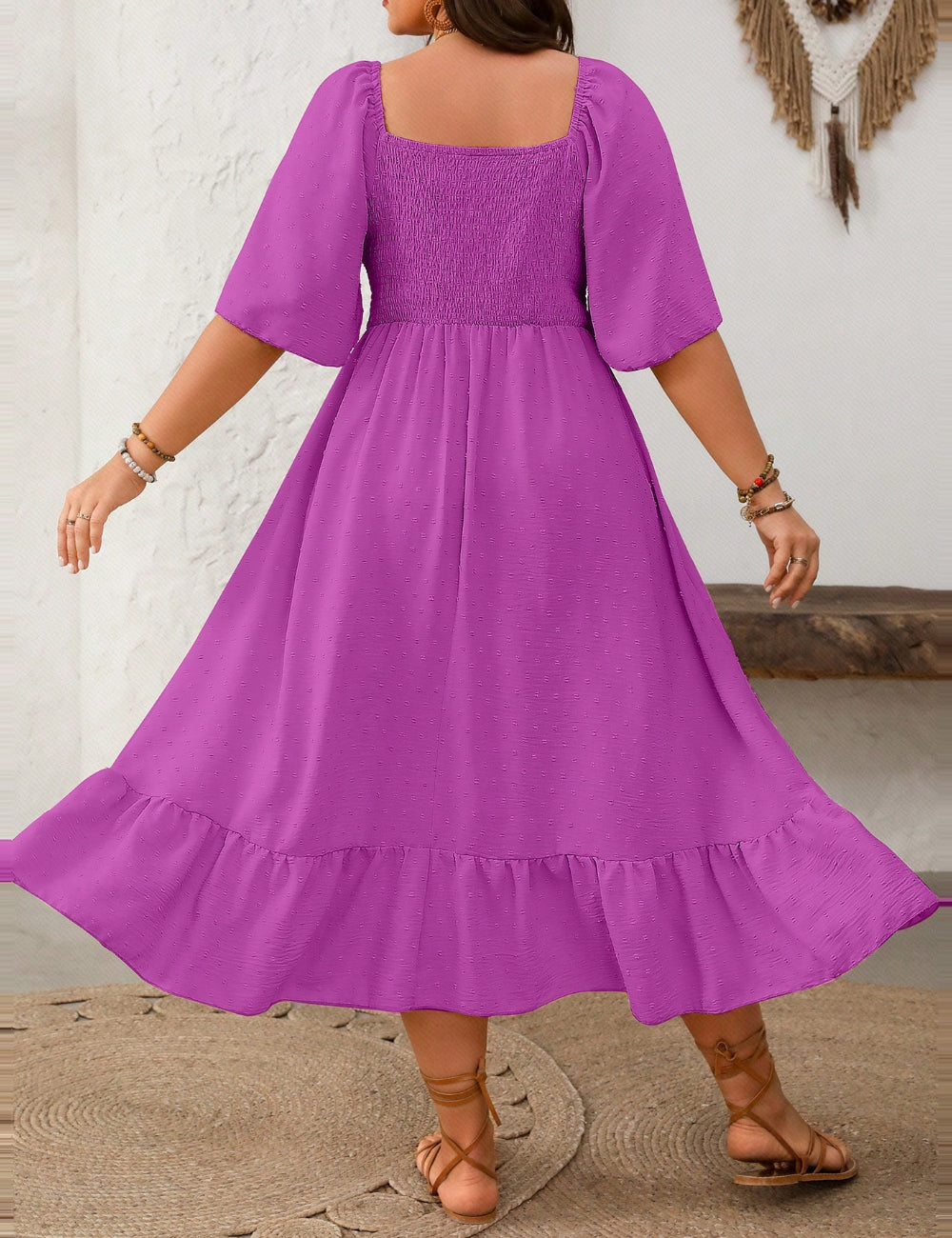 Shein Curve+ maxi ruha, lila