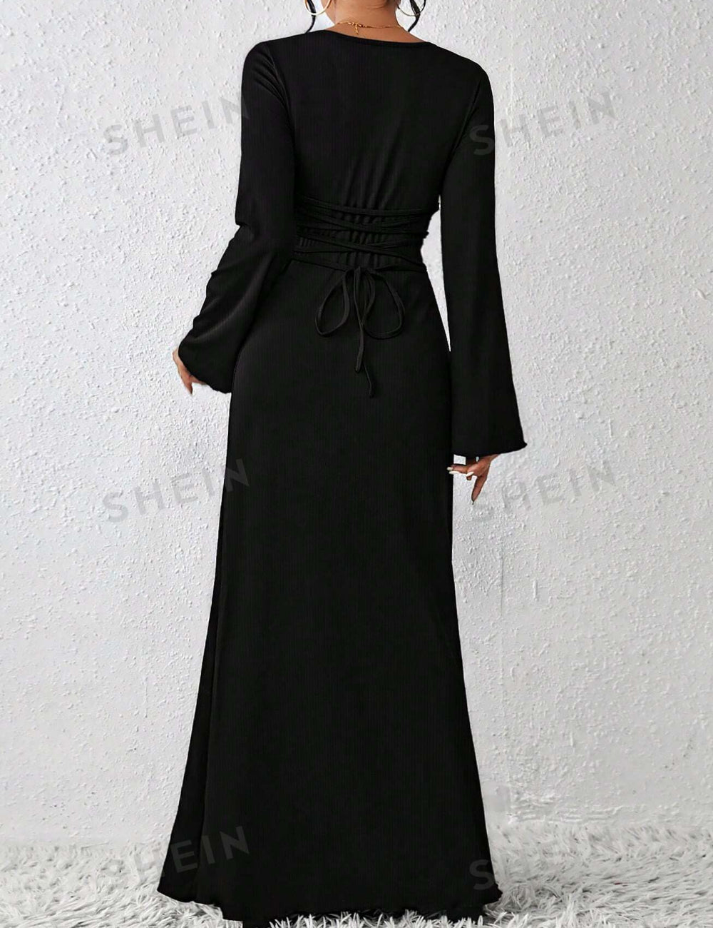 Shein maxi ruha, fekete