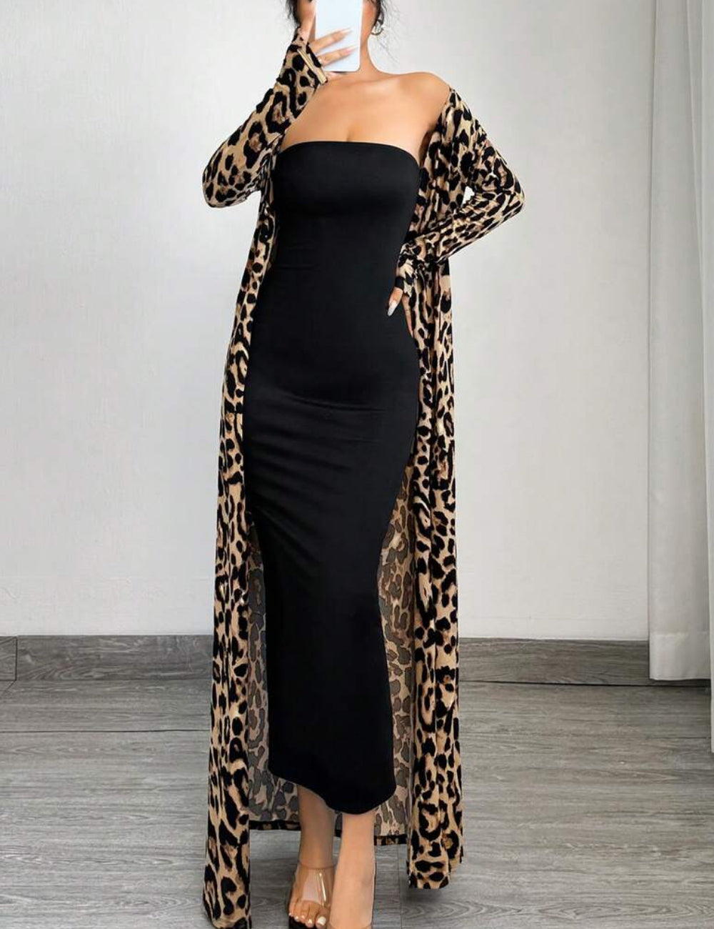 Shein maxi ruha, fekete