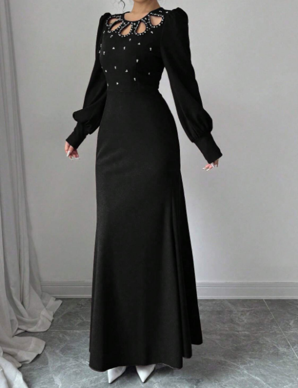 Shein maxi ruha, fekete