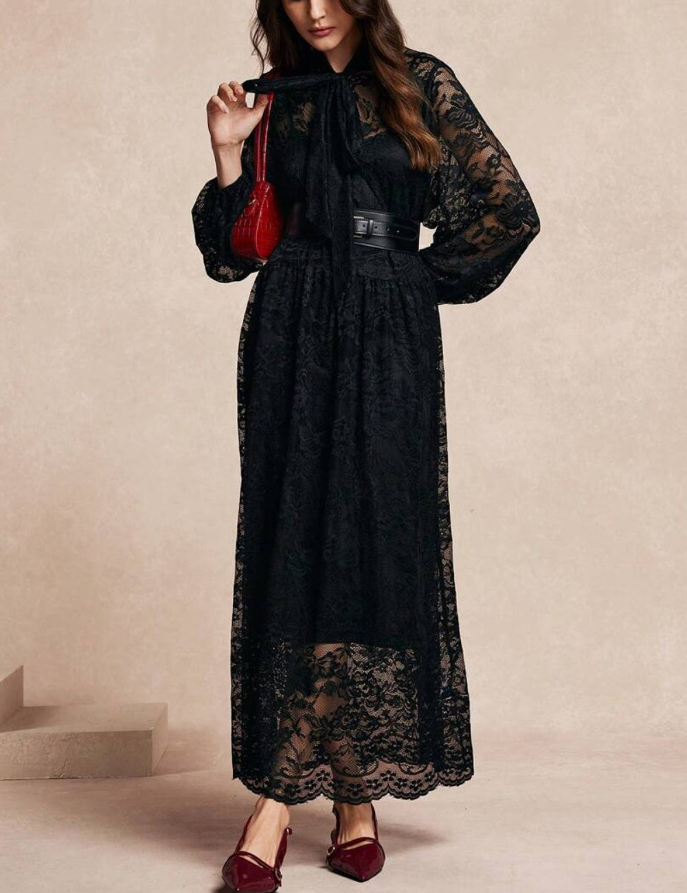 Shein maxi ruha, fekete