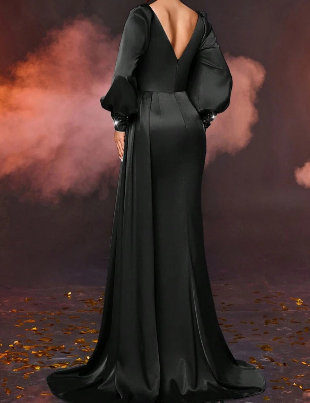 Shein maxi ruha, fekete