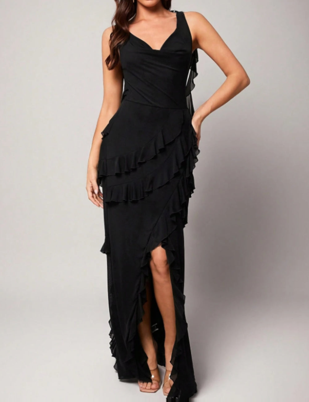 Shein maxi ruha, fekete