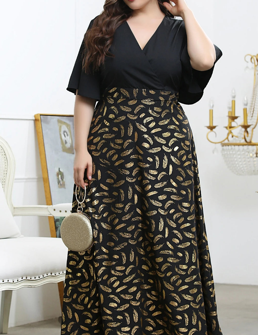 Shein Curve+ maxi ruha, fekete