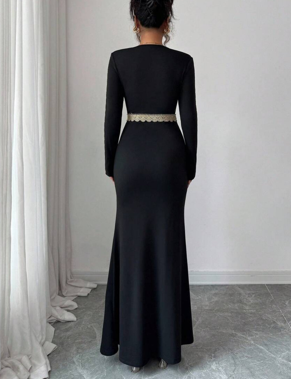 Shein maxi ruha, fekete