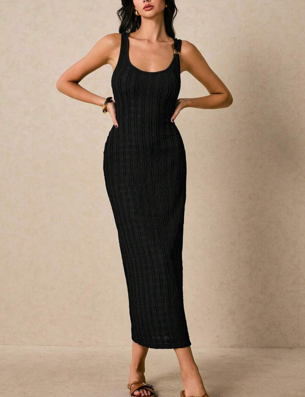 Shein maxi ruha, fekete