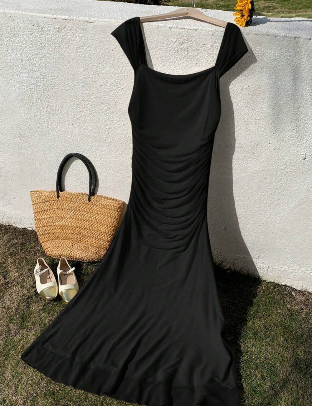 Shein maxi ruha, fekete