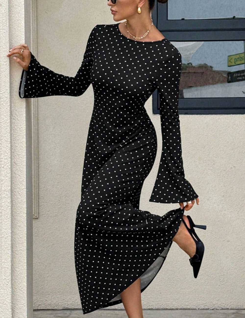 Shein maxi ruha, fekete
