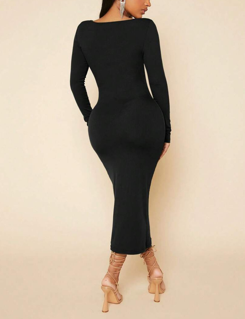 Shein maxi ruha, fekete
