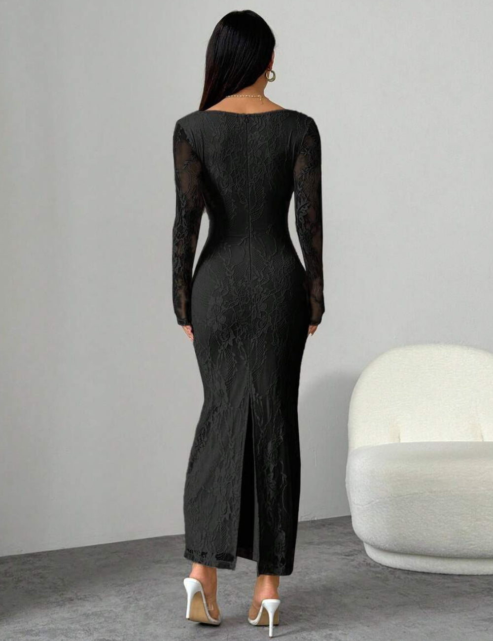 Shein maxi ruha, fekete