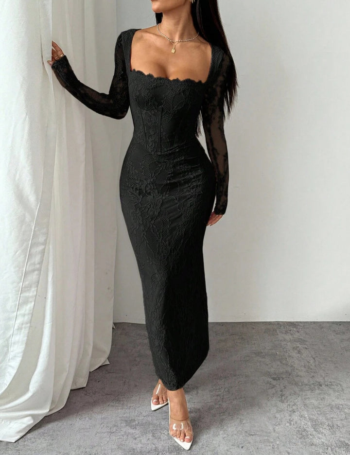 Shein maxi ruha, fekete